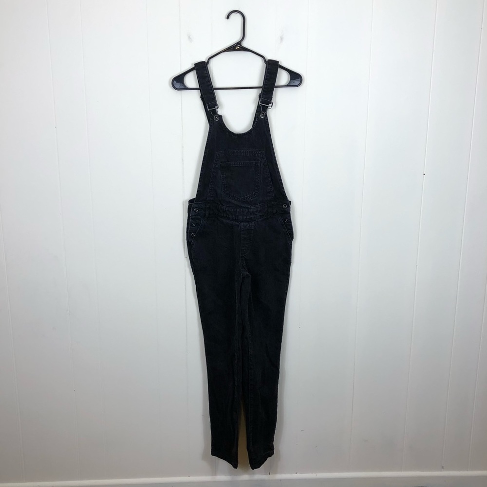 Zara Black Denim Overalls Sz XS